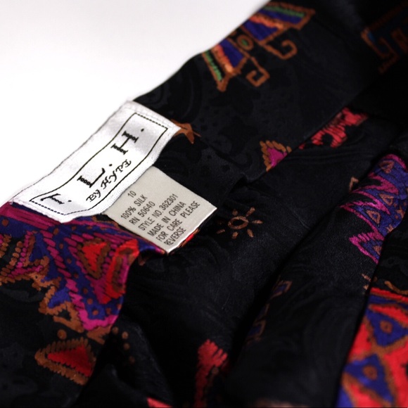 100% SILK early 90s wrap skirt - Picture 7 of 11